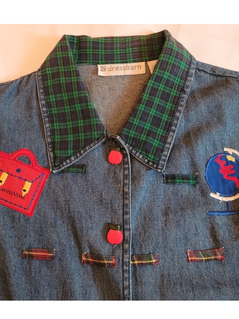 Vintage Embroidered Denim Teacher Vest - Picture 3 of 10